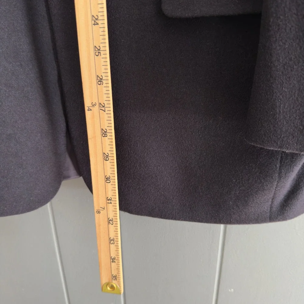 Vintage Claiborne Wool Silk‎ Cashmere Blazer 42R Navy Quiet Luxury Unisex